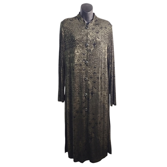 Laura Ashley Dresses & Skirts - Vintage Laura Ashley Women's Green Black Abstract Print Button Dress Size M